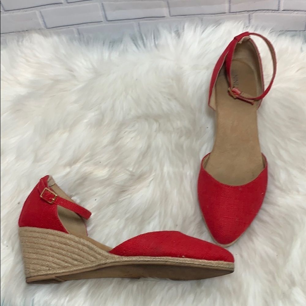 Nine West Red ChickFlick Fabric Espadrille…